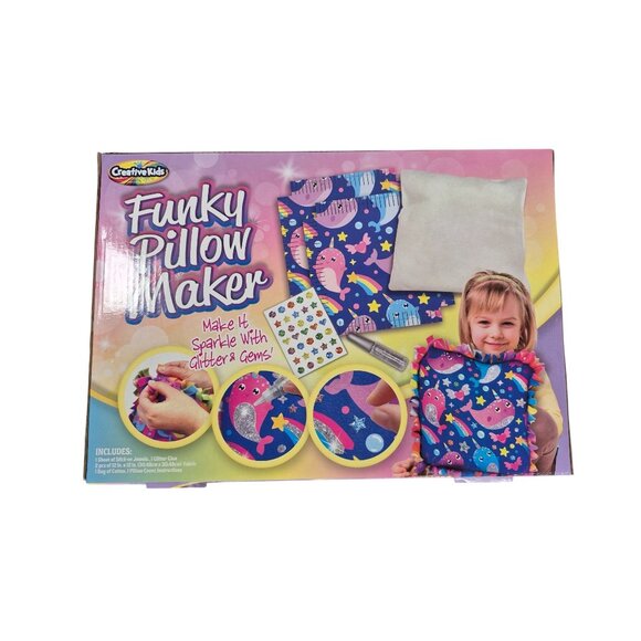 Funky Pillow Maker Craft Kit For Kids Ages 6+ Narwal - Picture 2 of 2